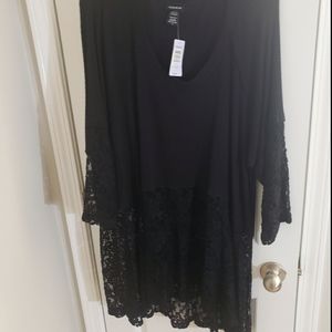 Black blouse with lace